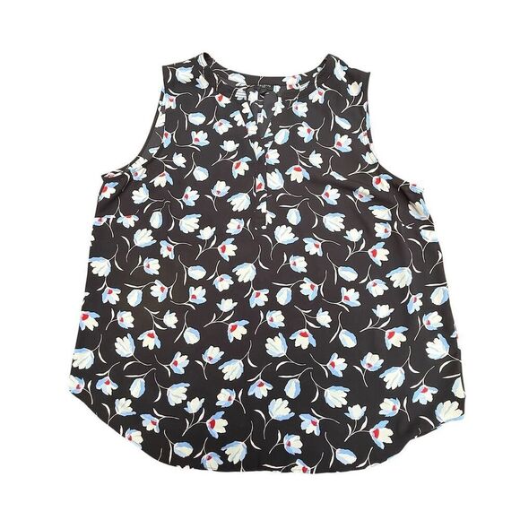 Talbots Women's Plus 2X Floral Sleeveless V-Neck Blouse Multicolor - Picture 1 of 8